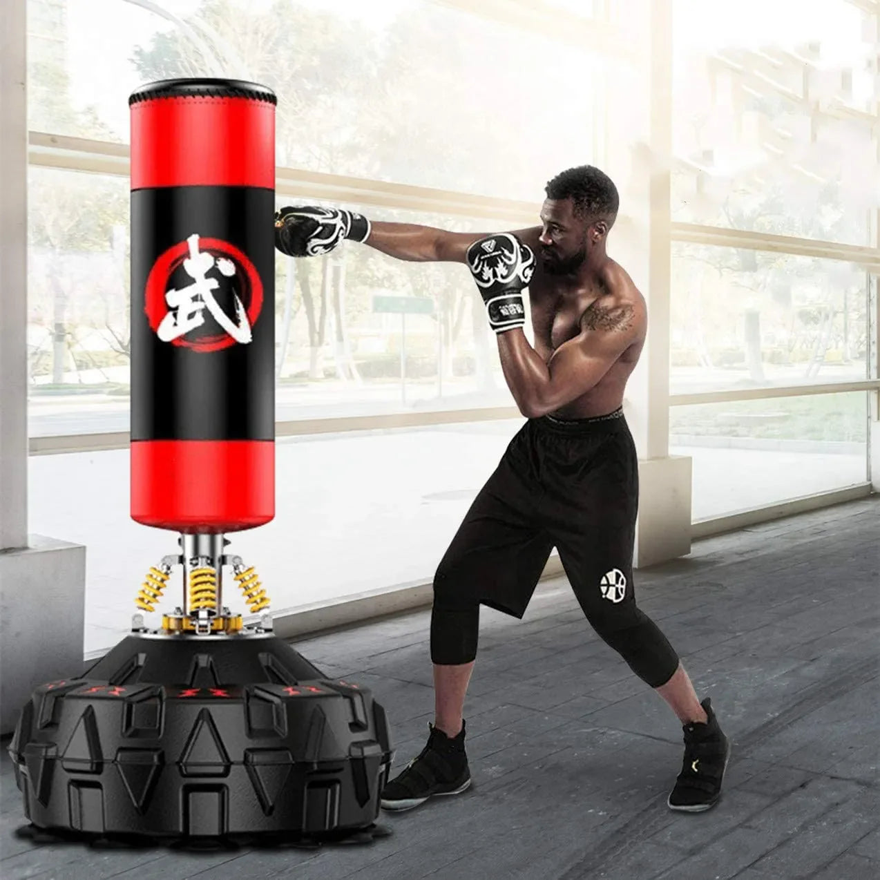 Standing Boxing Punch Bag for Home Use - MF-0760 with Vibration Function and Stabilized Base - COOLBABY