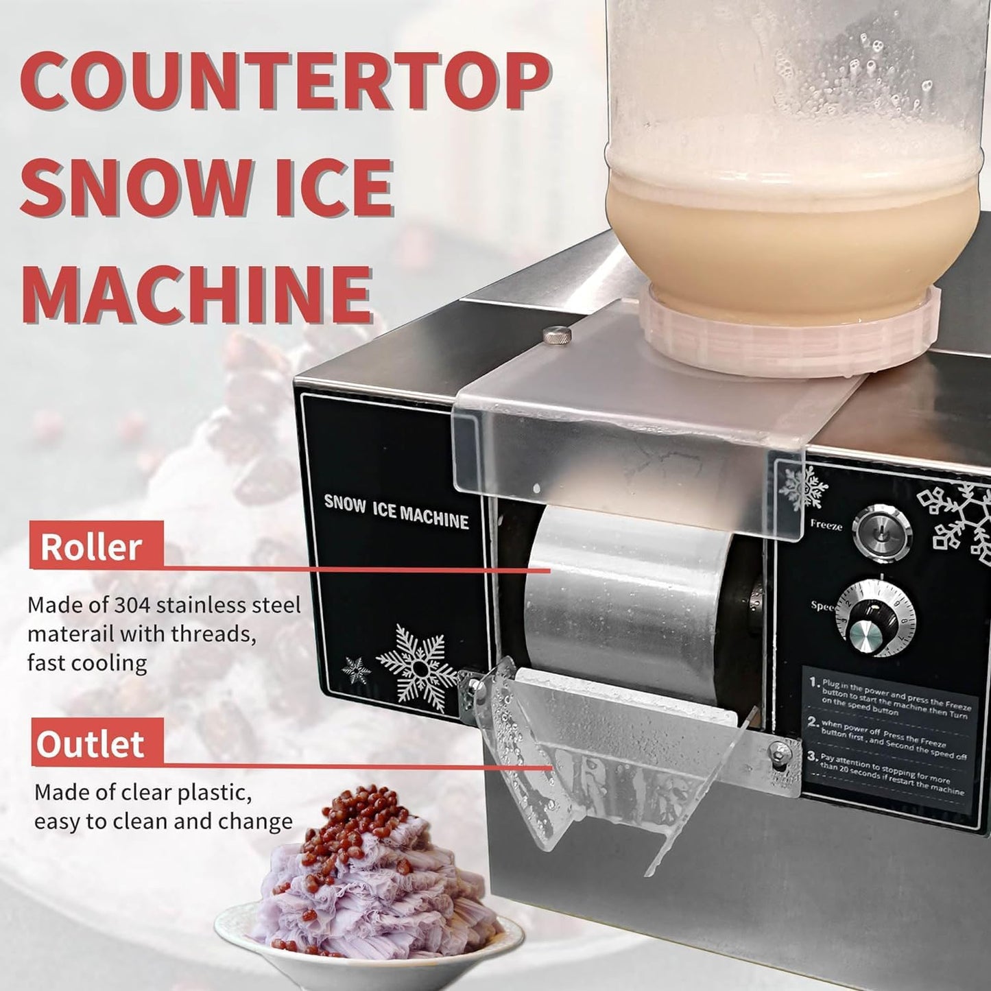 COOLBABY YLY077 Premium Multi-functional Snowflake Ice Machine - COOLBABY