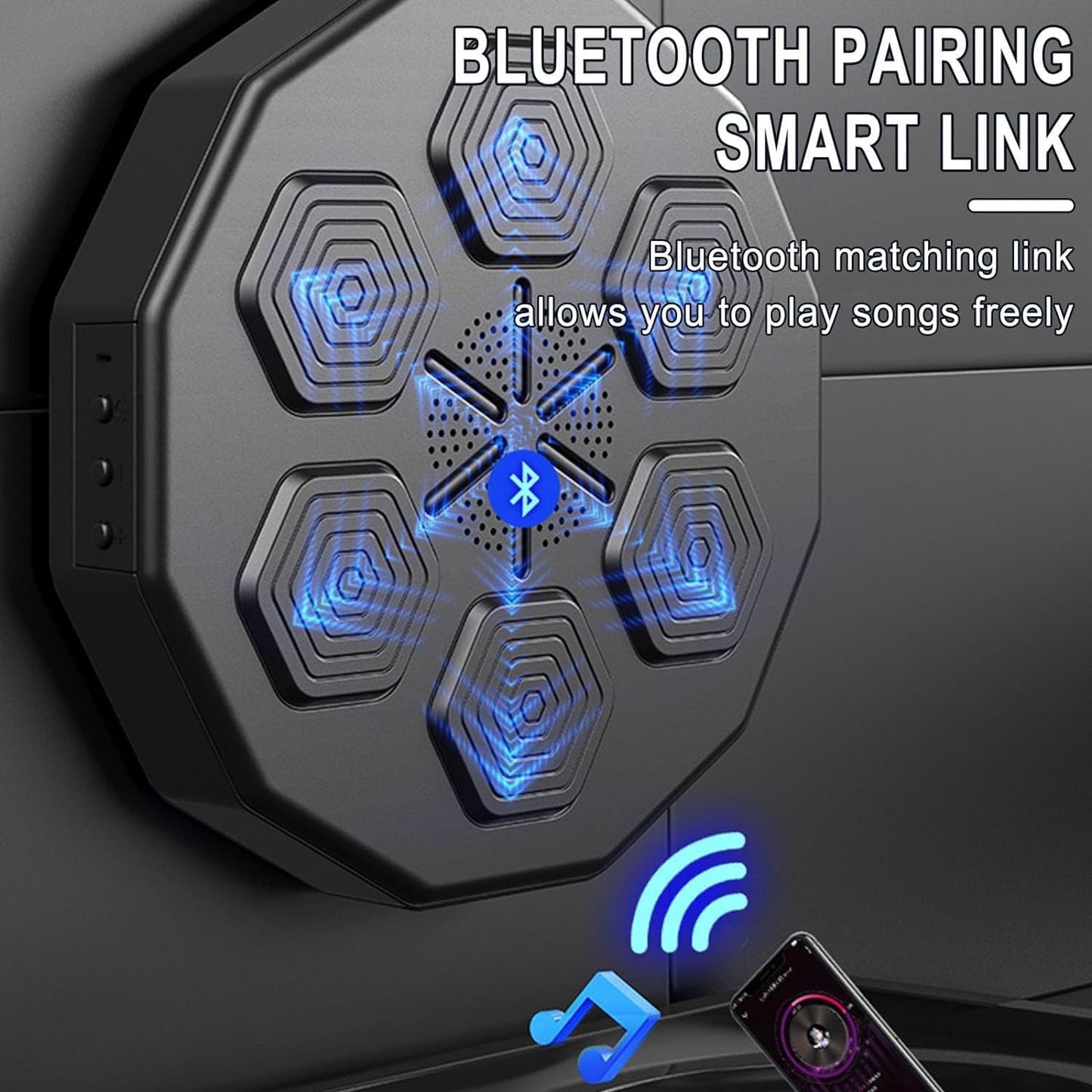 COOLBABY Electronic Music Boxing Machine,Can Connect to Bluetooth Smart Music Boxing Machine with 1 Pairs of Boxing Gloves for Amateur Home Workout - COOLBABY