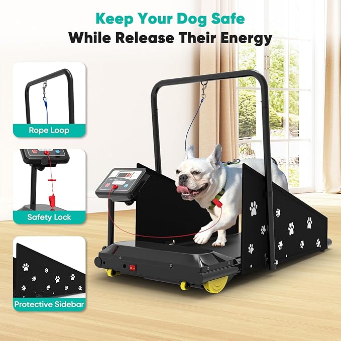 Dog Treadmill for Small & Medium Dogs – Quiet Indoor Pet Exercise Machine with 360° Rotatable Display, Remote Control, Foldable Design & 265 lbs Heavy‑Duty Capacity