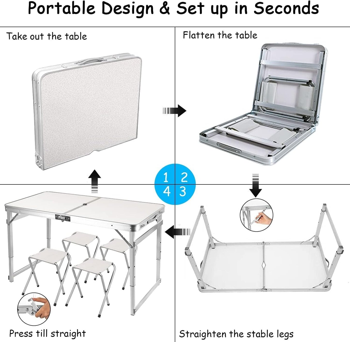 Outdoor folding table Aluminum folding table and chair portable stall table Folding table exhibition industry promotion picnic table