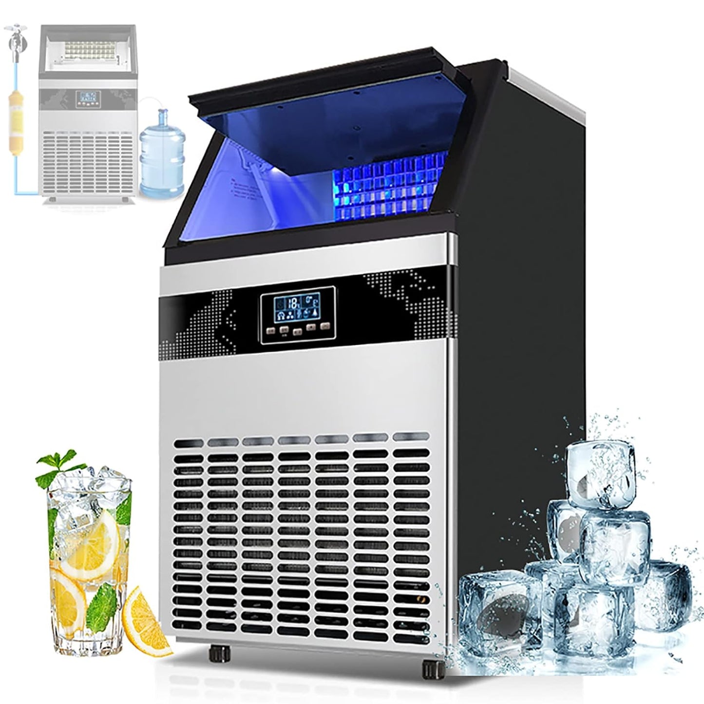 COOLBABY YLY2054 Premium Stainless Steel Ice Maker: Smart, Safe, and Efficient - COOLBABY