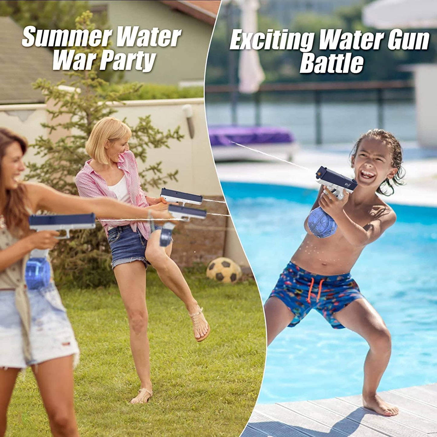 COOLBABY XQQ-SQIANG Water Gun Toy Portable Water Gun Automatic Water Spray Gun Toys Electric Burst Water Gun Children Outdoor Water Fight Toys - COOL BABY