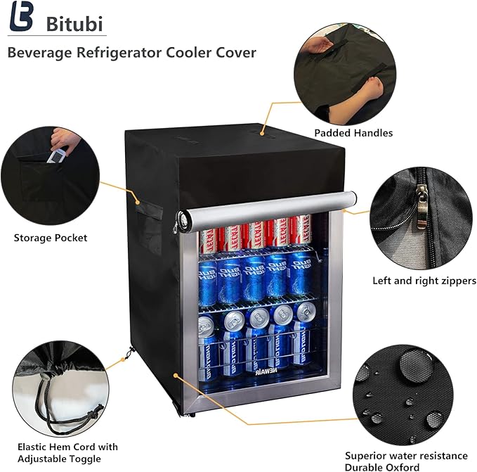 COOLBABY Bitubi Beverage Refrigerator Cooler Cover - Waterproof, Dustproof, Sun-Proof - COOLBABY