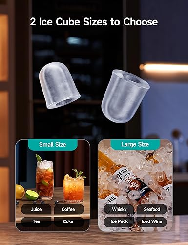 Countertop Ice Maker – Clear View Window, Self-Cleaning, Ambient Light, 26lbs/Day – Black