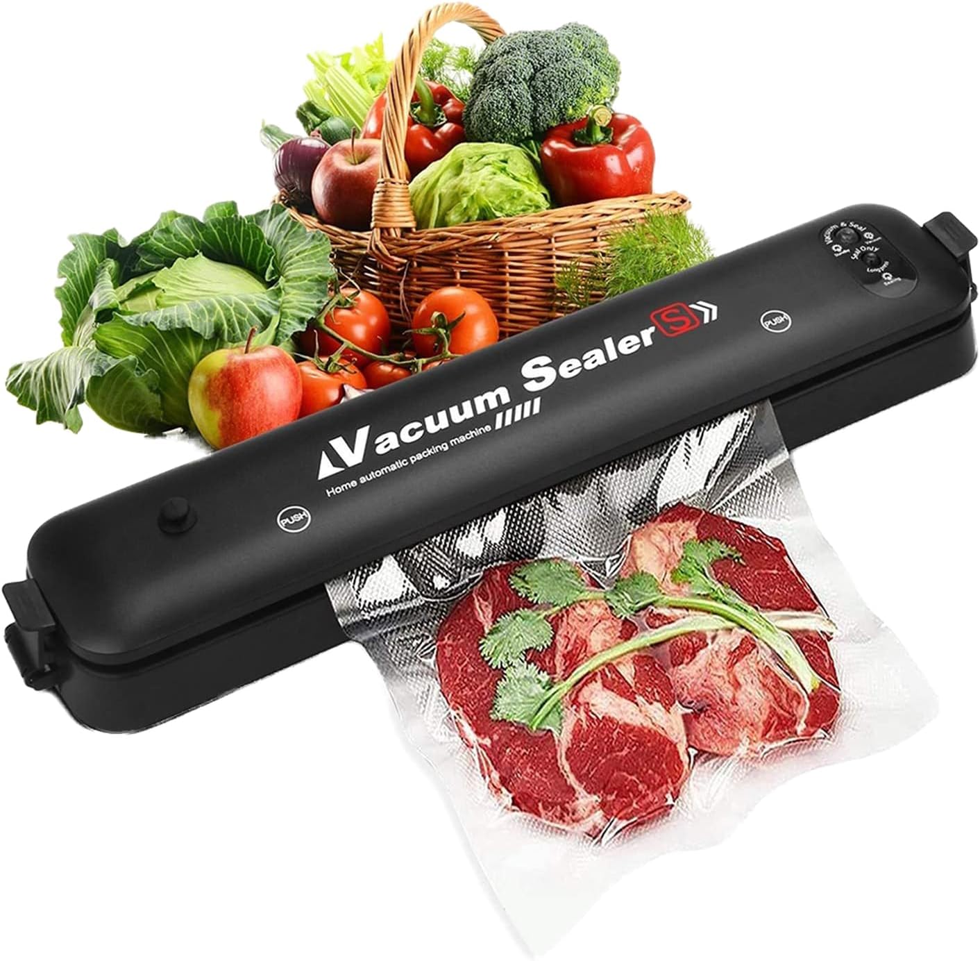 🥬 AWH Single-Touch Portable Vacuum Sealer Machine – 2-in-1 Food Saver with 50 Sealing Bags - COOLBABY