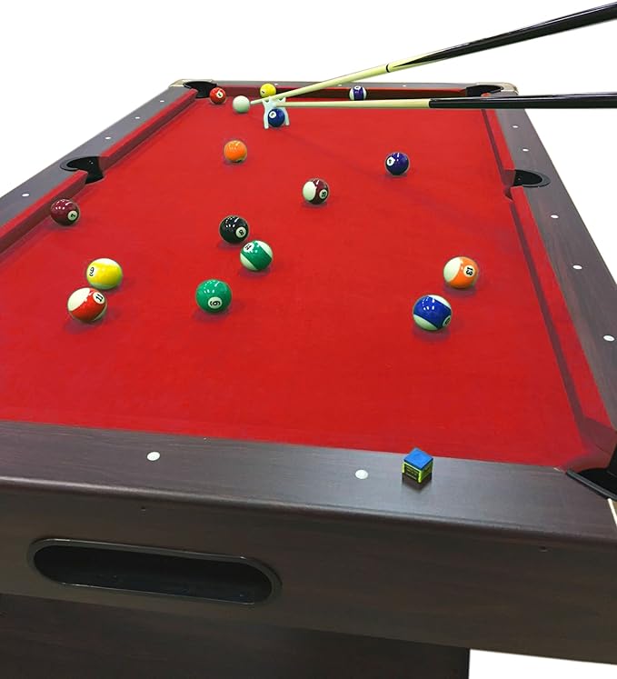 Billiard Table 9ft, Wooden Design - Red - COOLBABY