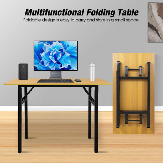 Adjustable Standing Desk on Wheels – Portable Rolling Laptop Desk for Small Spaces, Bedroom, Couch, or Home Office (Yellow) - COOLBABY