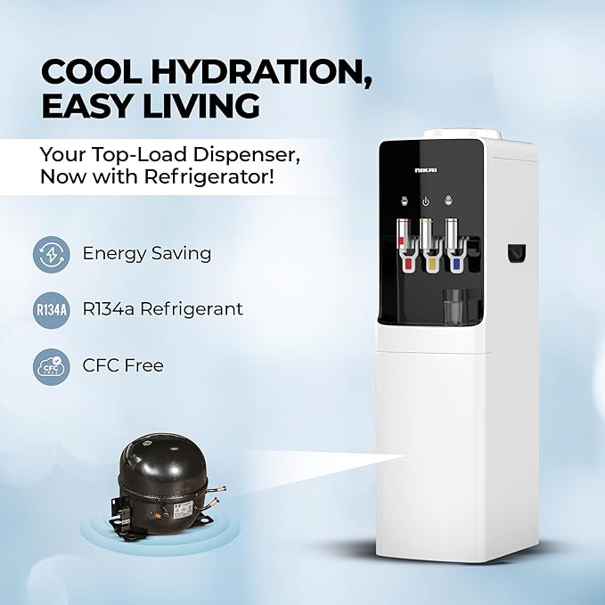Top Loading Water Dispenser – 3 Tap, 16L Fridge, Stainless Steel, Low Noise - COOLBABY