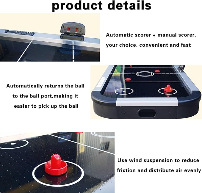 Air Hockey Table, Indoor Powered Hockey Game Table, Electronic Scorer - COOLBABY