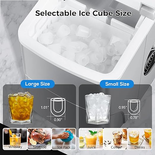 Mini Ice Maker Machine with Durable Compressors - Silver - COOLBABY