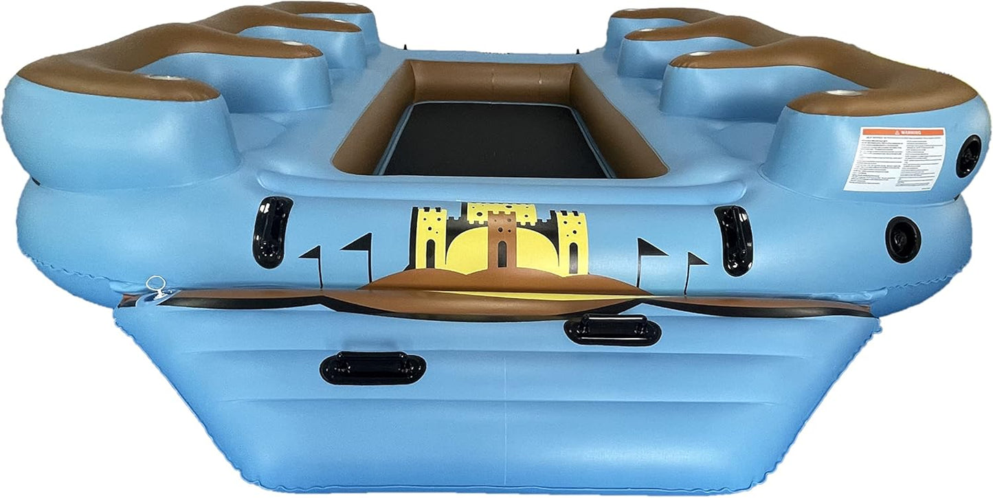 COOLBABY Tropical Island 6 Seat Floating Lounge Raft -121×102inch - COOLBABY