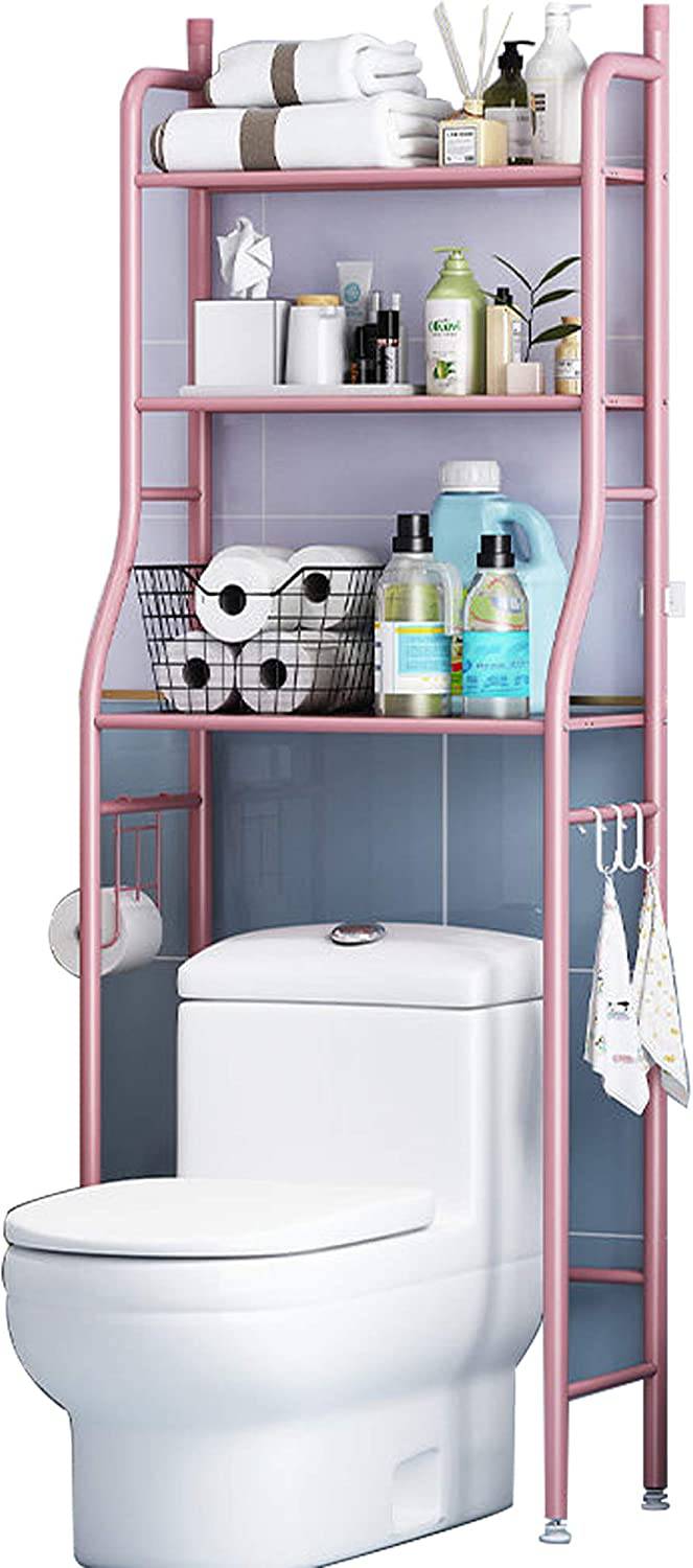 COOLBABY MTJ-PK 3 Shelf Bathroom Space Saver,Over The Toilet Rack,Bathroom Corner Stand Storage Organizer Accessories,The Washing Machine,Bathroom Tower Shelf,Pink）, 152 X 47 X 25cm, pink three layers - COOL BABY