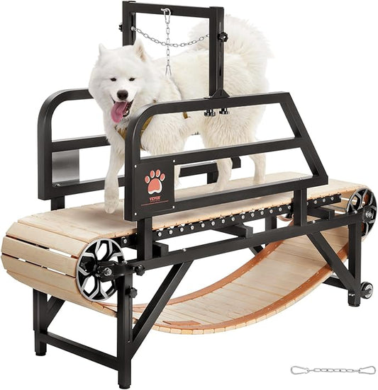 Dog Treadmill for Large & Medium Dogs with Brake – Heavy‑Duty Slatmill with 3 Adjustable Ramps, Training & Indoor Exercise (Supports Up to 330 lbs)