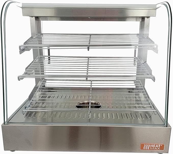 Warming Showcase - Commercial Electric Stainless & Curved Glass Food Warmer - COOLBABY