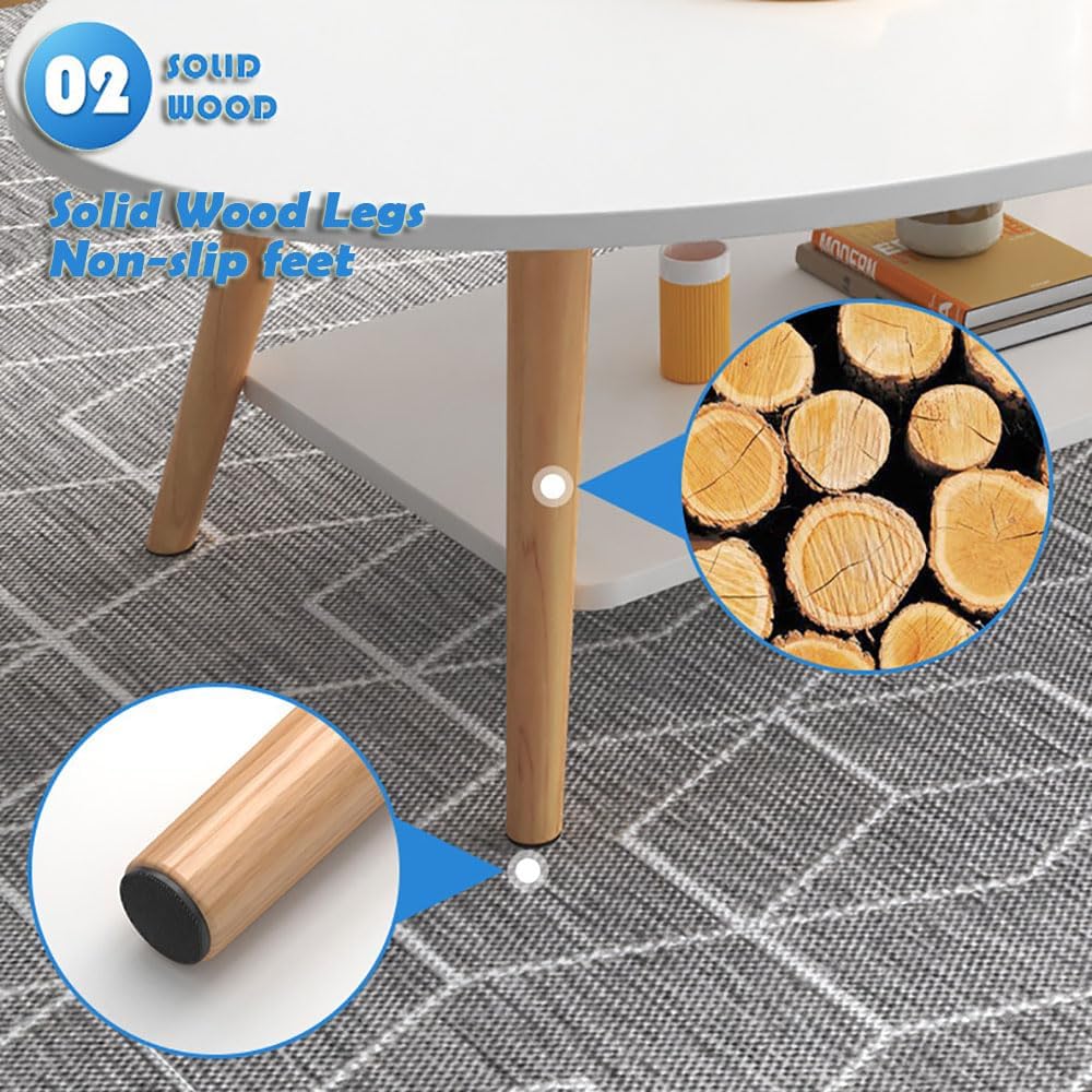 Modern Coffee Table – Nordic Style Rectangle Tea Table (100 x 50 cm, White)