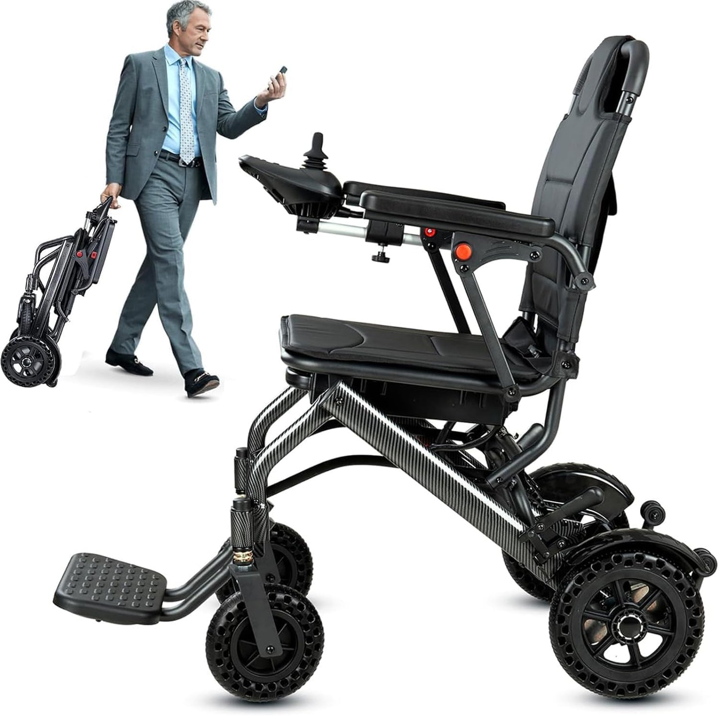 Electric Wheelchair Foldable And Portable For The Elderly Multifunctional Lithium Battery Scooter Disabled - COOLBABY