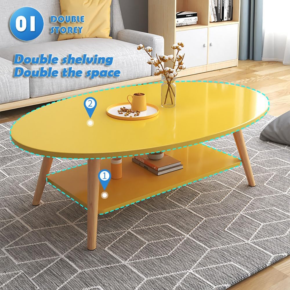 Modern Coffee Table – Nordic Style Rectangle Tea Table (100 x 50 cm, White)