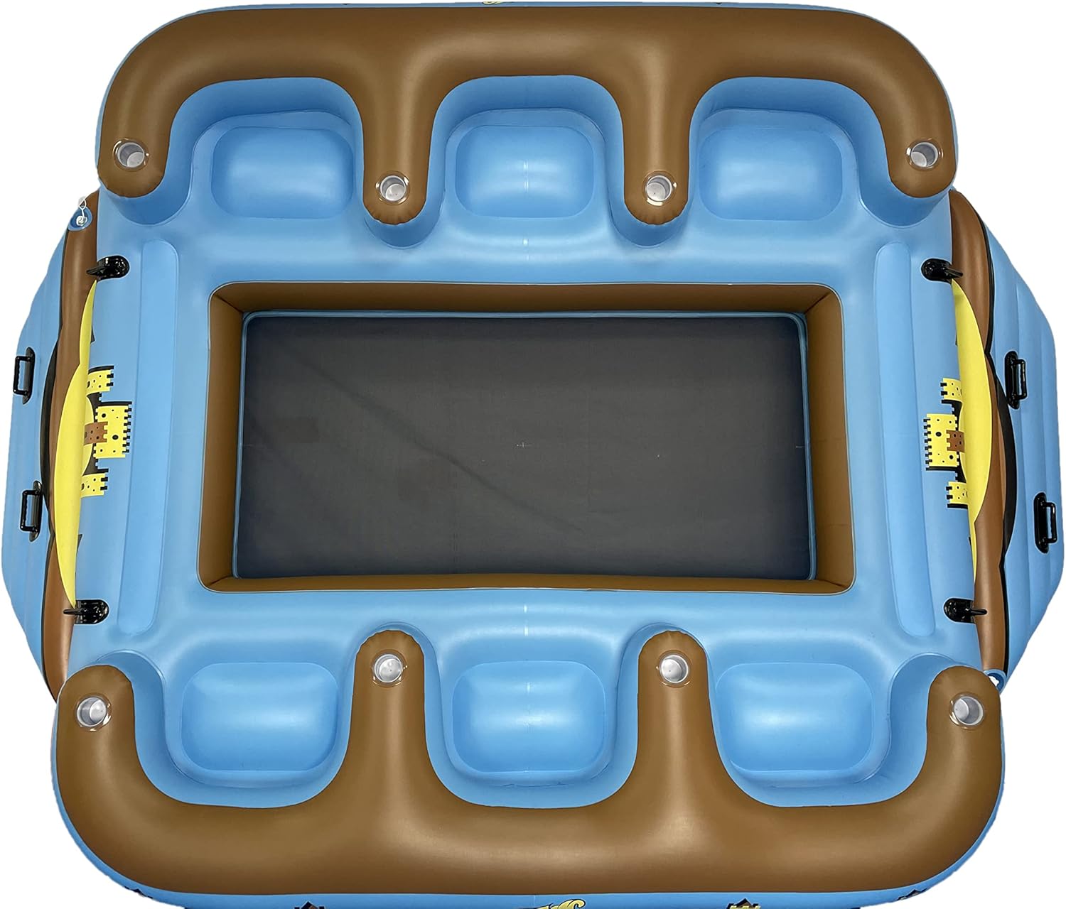 Misshapen Square Raft COOLBABY Tropical Island 6 Seat Floating Lounge Raft -121×102inch
