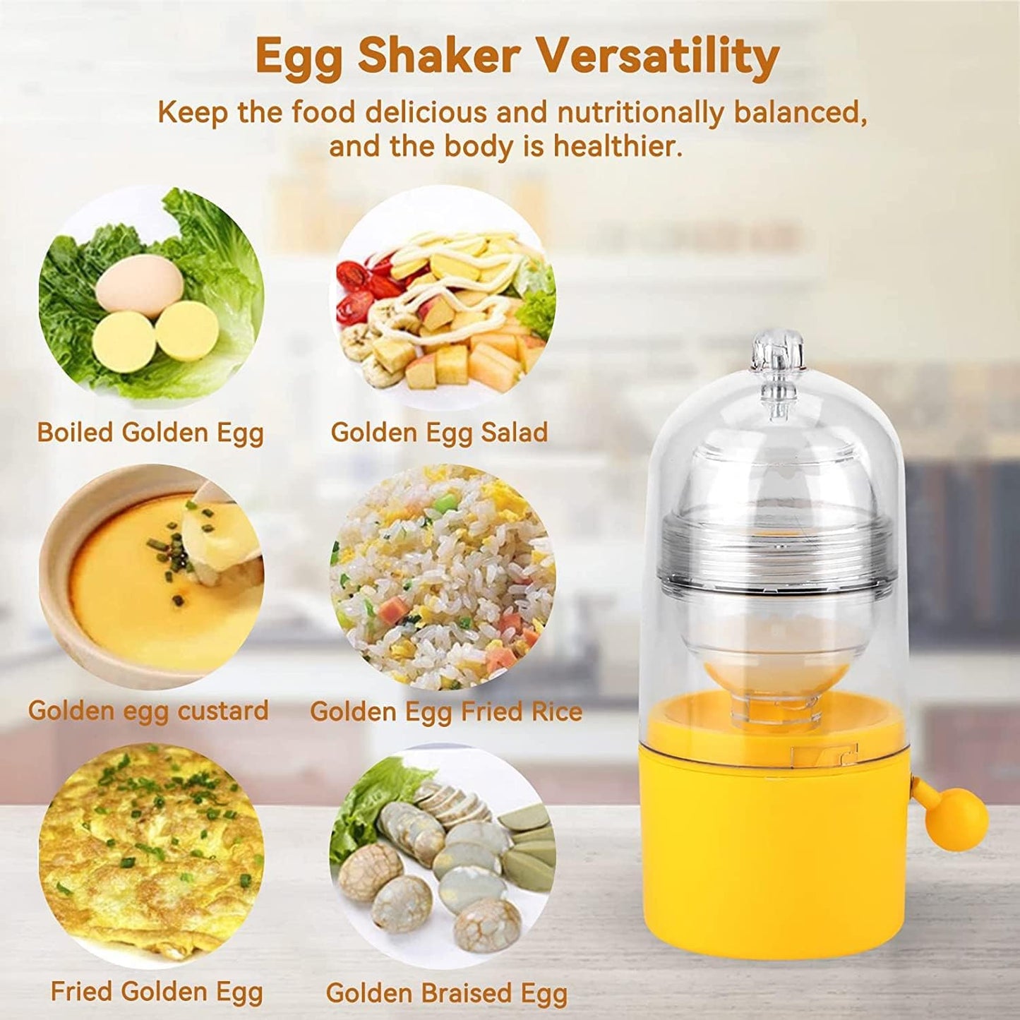 COOLBABY Portable Shell Egg Whisk for Golden Eggs Silicone Egg Yolk Shaker with Drawstring Egg Homogenizer for Kitchen Cooking - COOLBABY