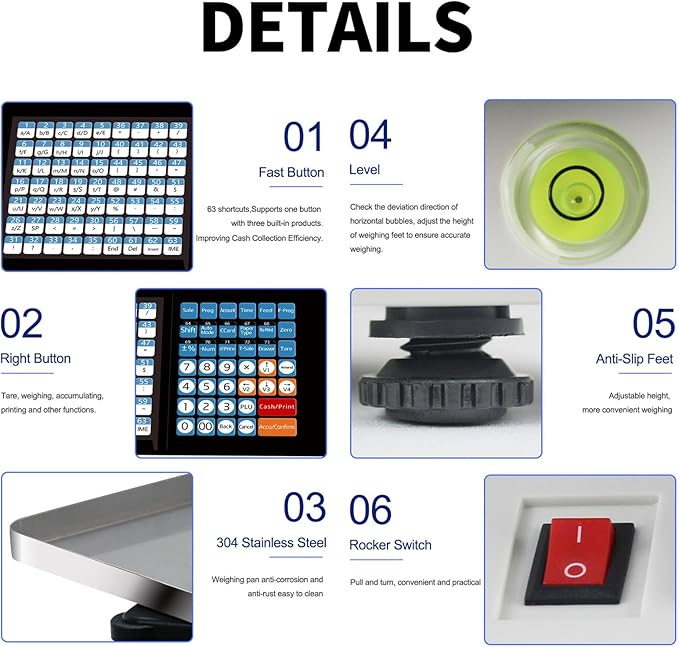 Weighing Scale with Label Printing - Digital Price Computing Scale Thermal Printer - COOLBABY