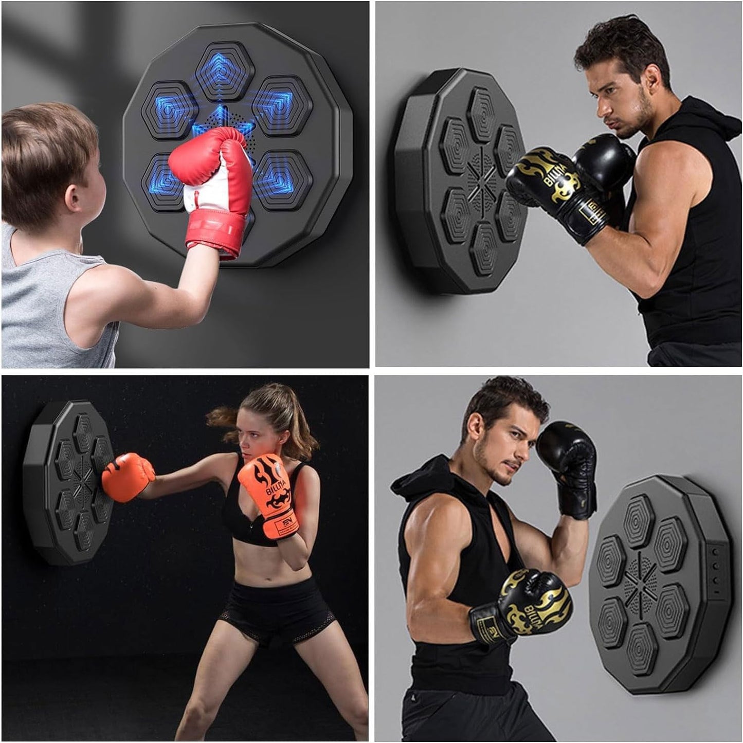 COOLBABY Electronic Music Boxing Machine,Can Connect to Bluetooth Smart Music Boxing Machine with 1 Pairs of Boxing Gloves for Amateur Home Workout - COOLBABY