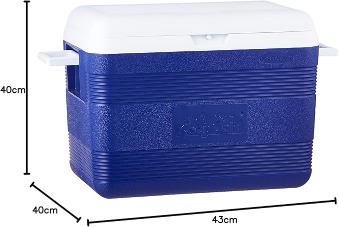 60L Plastic Cooler Icebox Deluxe Blue – Heavy Duty Insulated Cooler with 6-Day Ice Retention