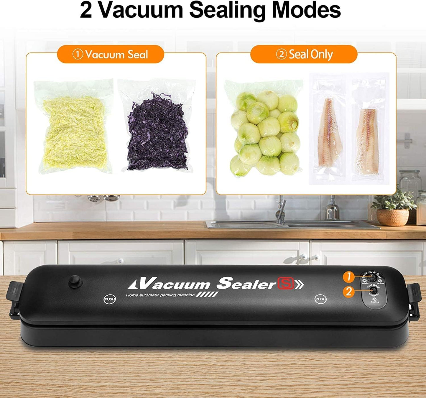 🥬 AWH Single-Touch Portable Vacuum Sealer Machine – 2-in-1 Food Saver with 50 Sealing Bags - COOLBABY