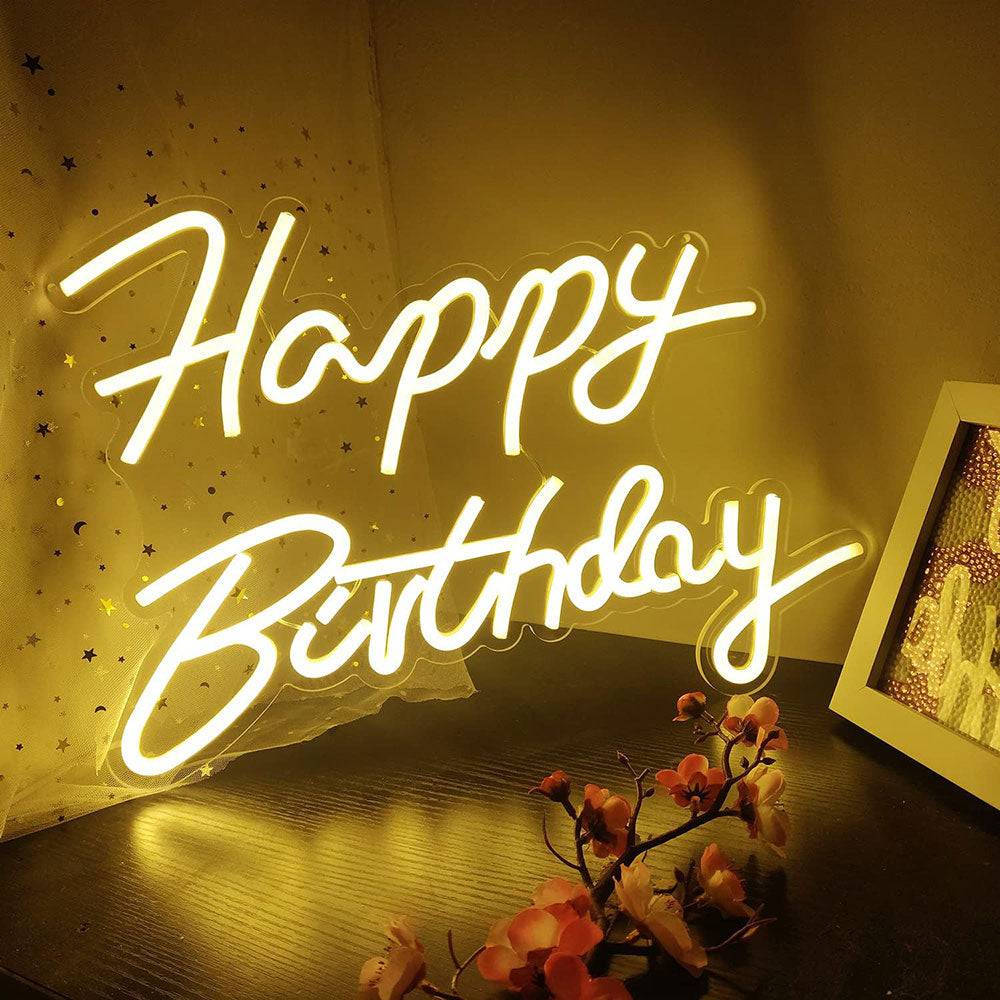 COOLBABY LED Happy Birthday Neon Sign - COOL BABY