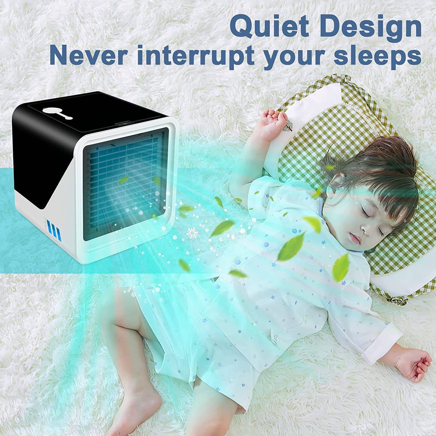 COLLBABY Personal Portable Air Conditioner: Cool Comfort Anywhere with 7 Color LED Lights - COOL BABY