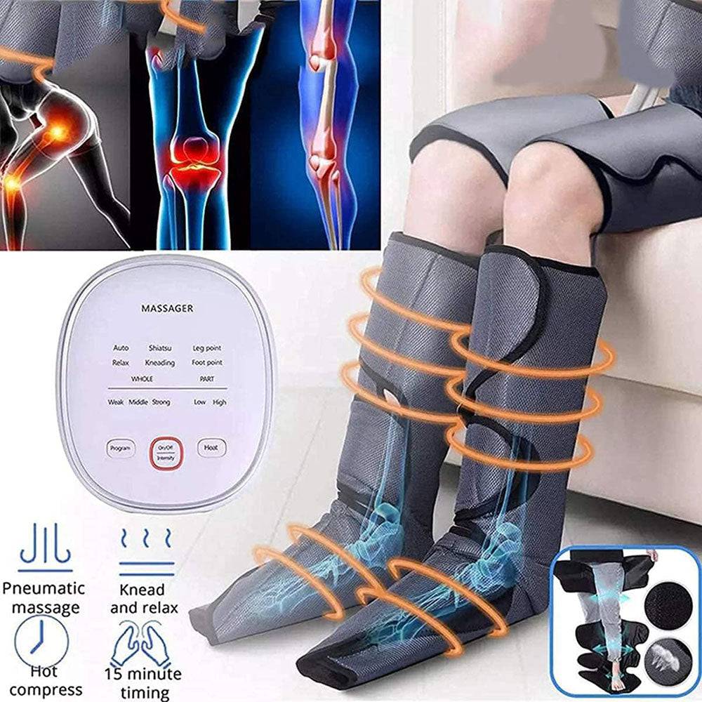 COOLBABY Leg Air Compression Massager,Electric Leg Massager Vibration Hot Compress,Foot and Calf Circulation Compression and Relaxation,6 Modes 3 Intensities - COOL BABY