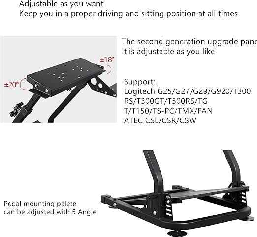 Professional Racing Wheel Stand (Updated Version) Driving Gaming Simulator for Logitech G25 G27 G29 G920 PS4 Xbox Fanatech T3PA TGT T300RS T300GT T500RS TGT T150 TS-PC CSL CSR CSW - COOLBABY