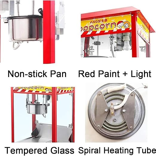 Electric Popcorn Machine with Thermal Lighting, Vintage Table-Top Popc ...