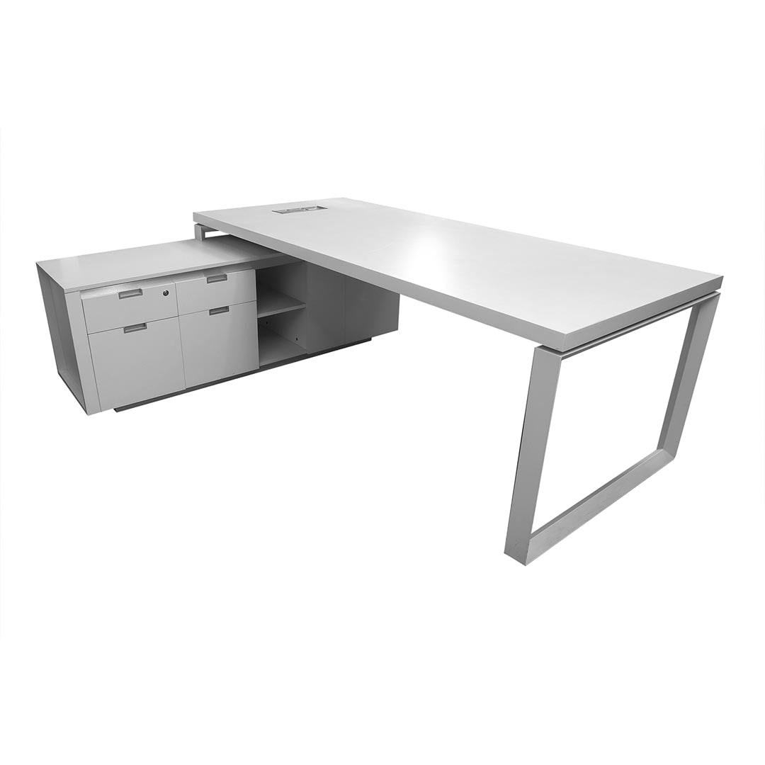 COOLBABY Executive Office Table 720-T02-2.2 - Matt White Finish, Premium Durability - COOLBABY