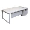 COOLBABY Executive Office Table 720-T02-2.2 - Matt White Finish, Premium Durability - COOLBABY