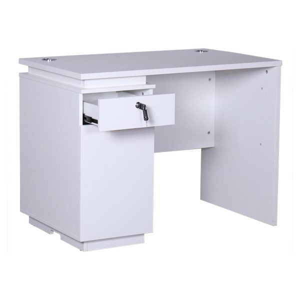 COOLBABY Modern Office Desk with Drawers – 100 cm / 120 cm, Matt White - COOLBABY