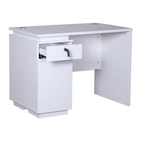 Office Table with Drawers – Matt White Desk with Storage | 100cm & 120cm Workstation