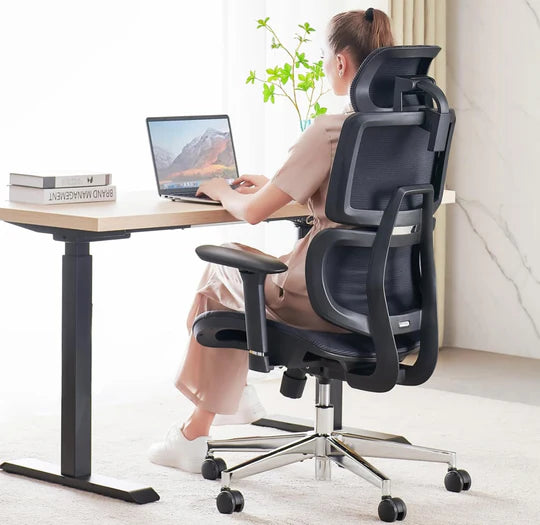 Revolving Office Chair, Ergonomic Comfort & Support Design, Leather Chair - COOLBABY