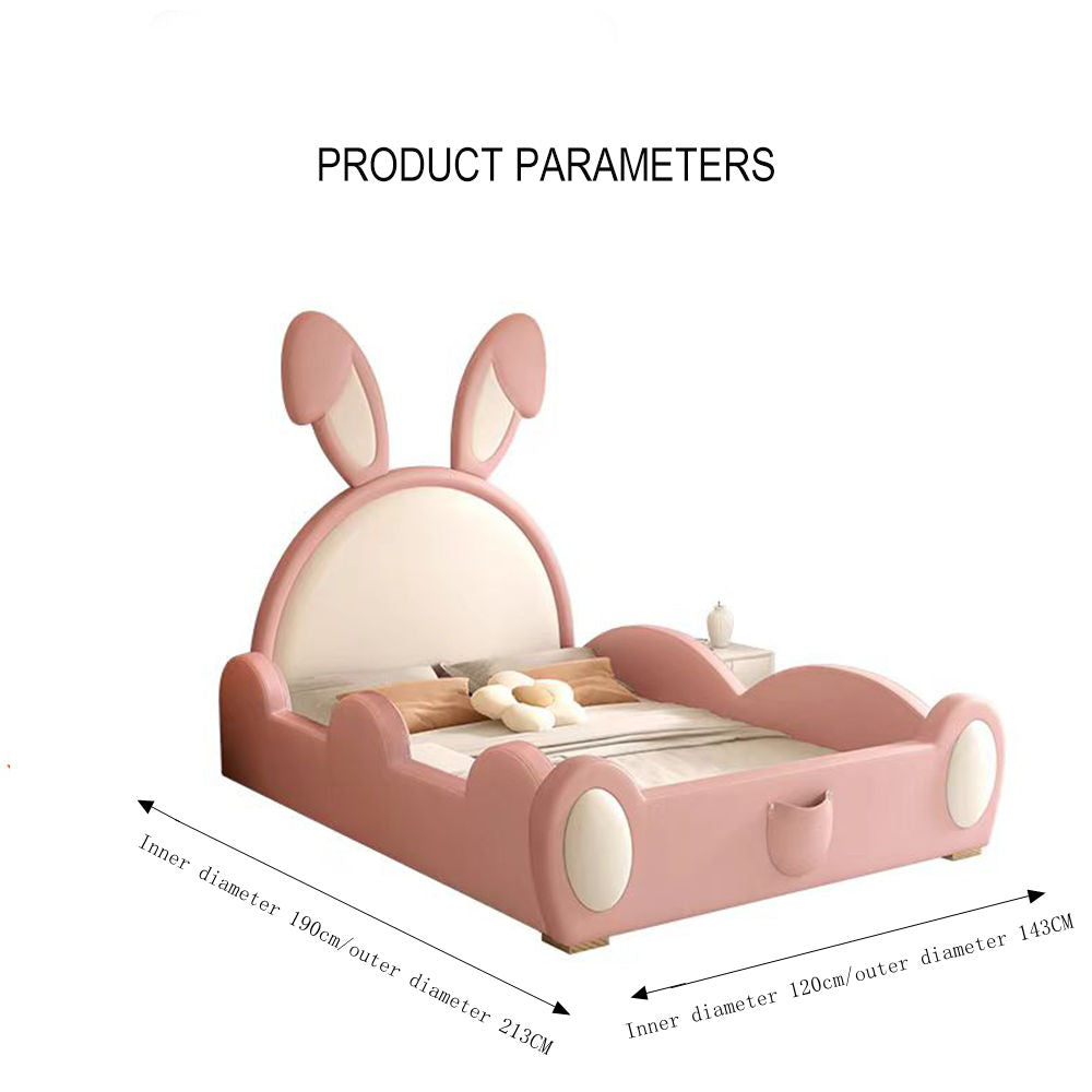 COOLBABY ZLJ1122 Children's Bed Girls Princess Bed Cartoon Rabbit Bed - COOLBABY