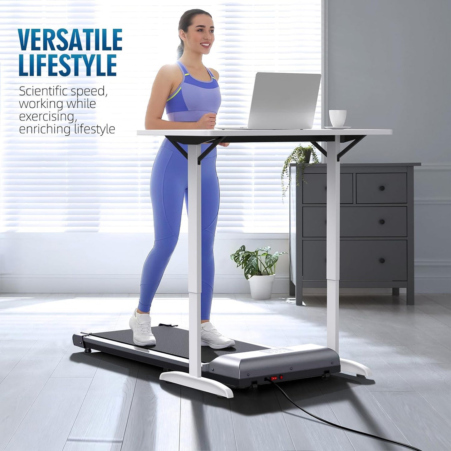 COOLBABY PBJB01 Compact and Powerful Under Desk Treadmill | Wireless Remote Control | LED Display | Ideal for Home and Office Use - COOLBABY