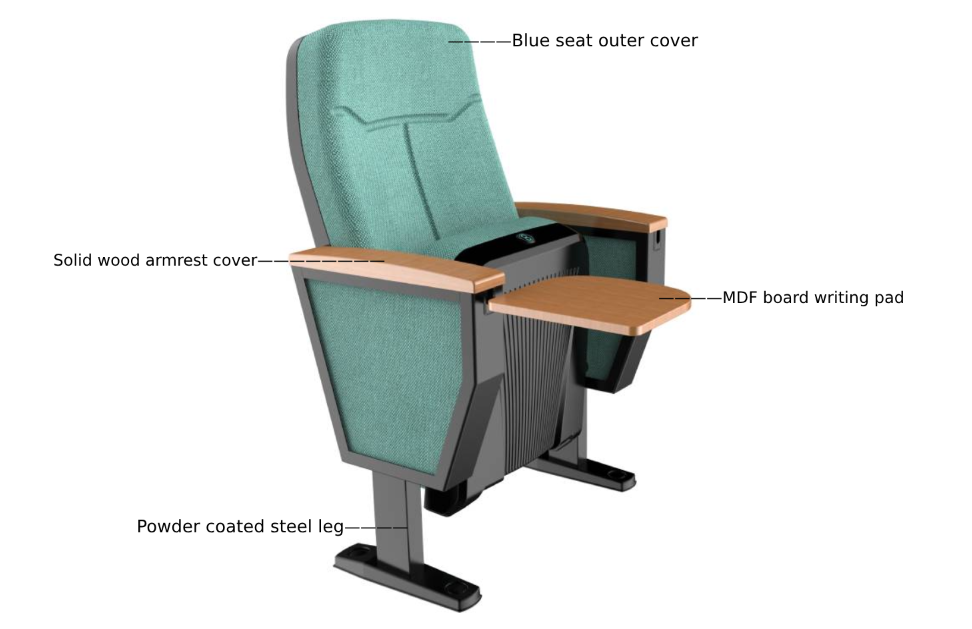 Auditorium Chair Theater Cinema Chair With MDF Board Writing Pad