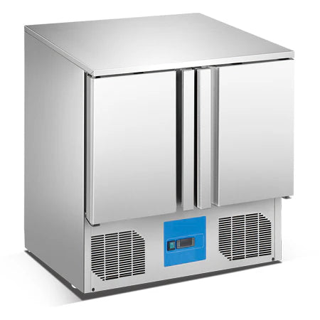 Stainless Steel 2 Door Refrigerator, Salad Counter Freezer