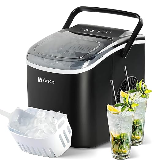 Portable Compact Ice Maker (Black, 26 lbs/24H)