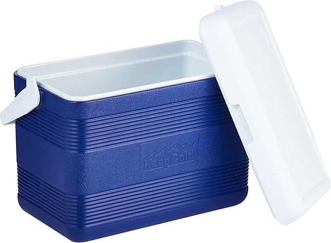 Deluxe 30L Plastic Cooler Icebox – Blue Insulated Picnic Cooler with 5-Day Ice Retention