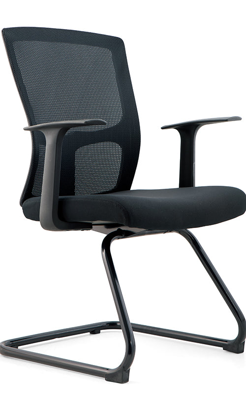 Medium Back Office Bow Chair, Visitor Chair - Black