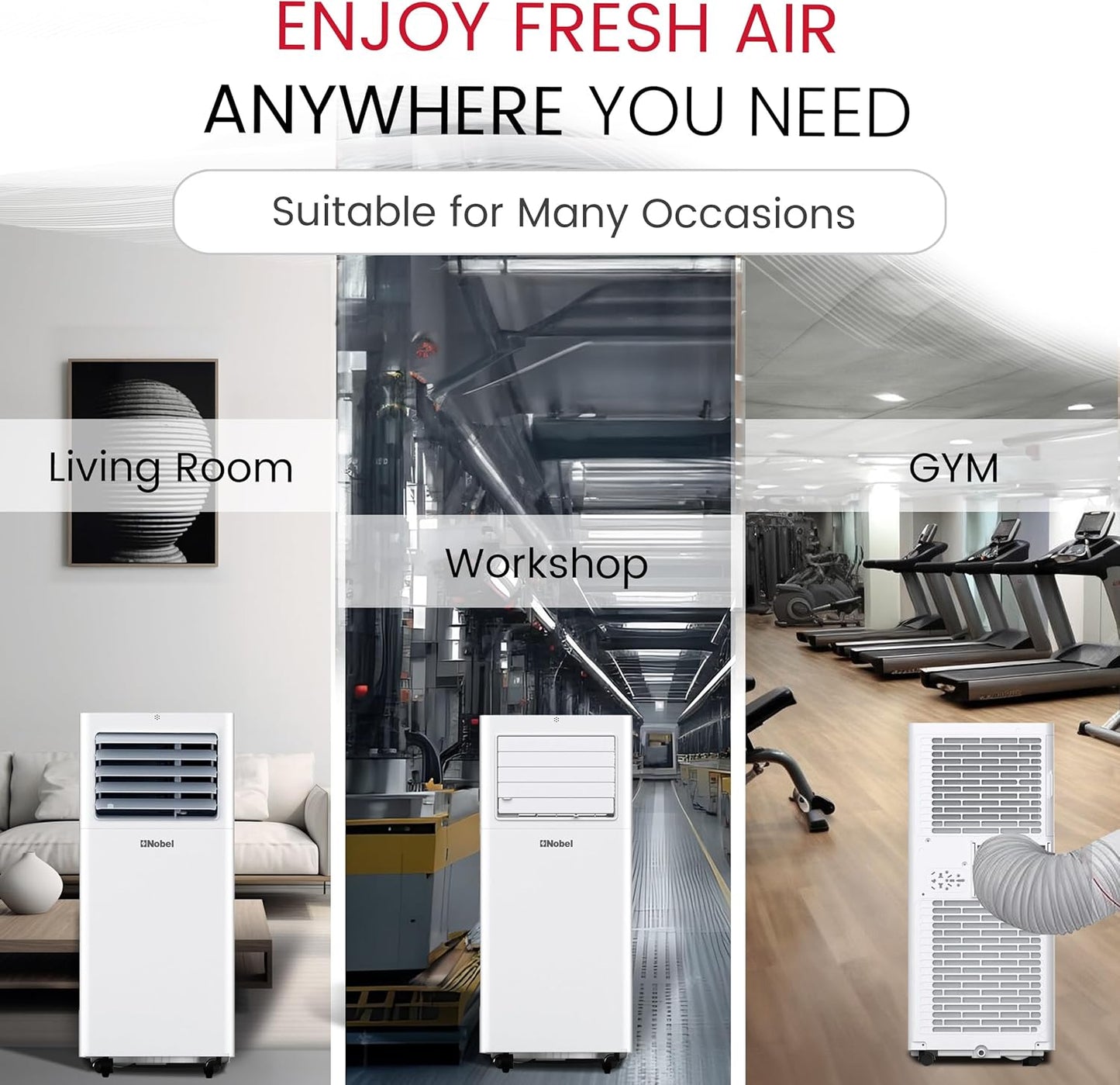12000 BTU Portable Air Conditioner | 3-in-1 Cooling, Fan & Dehumidifier