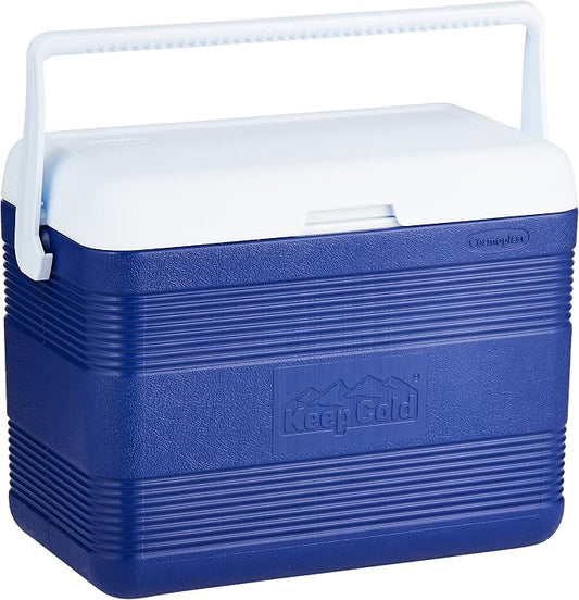 Deluxe 30L Plastic Cooler Icebox – Blue Insulated Picnic Cooler with 5-Day Ice Retention