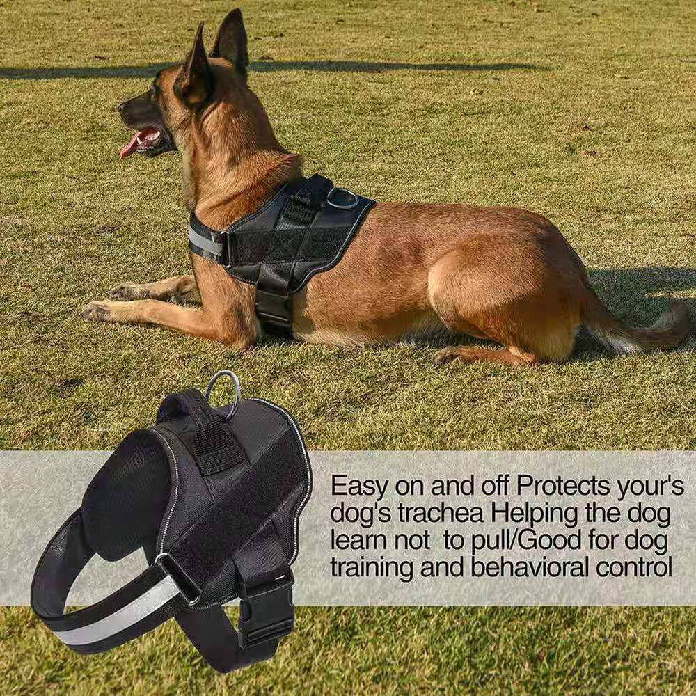 COOLBABY ZRW-CWXBD Dog Harness,No-Pull Reflective Vest, Breathable Adjustable Pet Harness with Handle for Outdoor Walking,Easy Control Large Dogs,Black，XL - COOL BABY