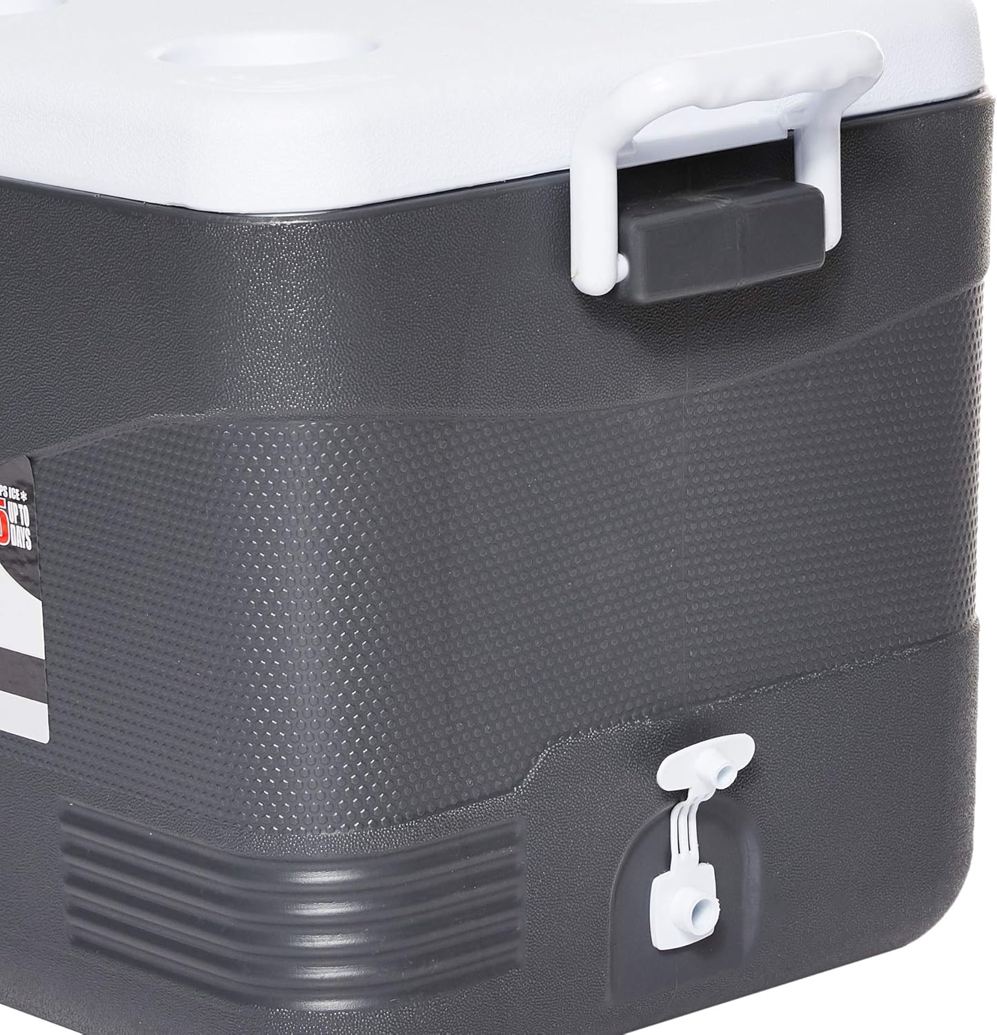 60L Plastic Picnic Cooler Icebox – Heavy Duty Insulated Cooler with 6-Day Ice Retention & Drain Tap