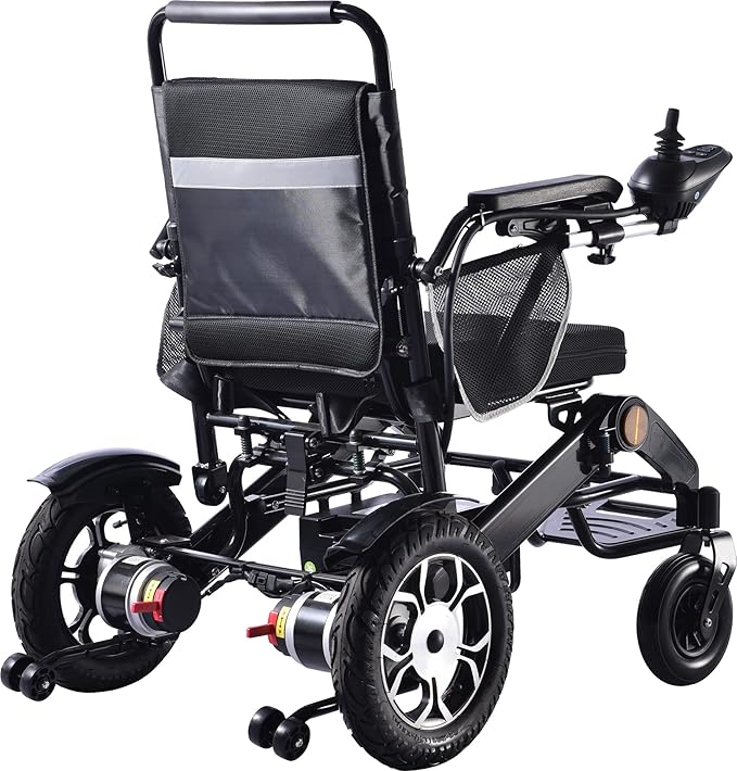 COOLBABY Lightweight Electric Wheelchair for Adults, Fast Foldable Mobility Wheel Chair with 24V 12AH Lithium Battery, Dual 250W Brush motors, 15-20km - COOLBABY